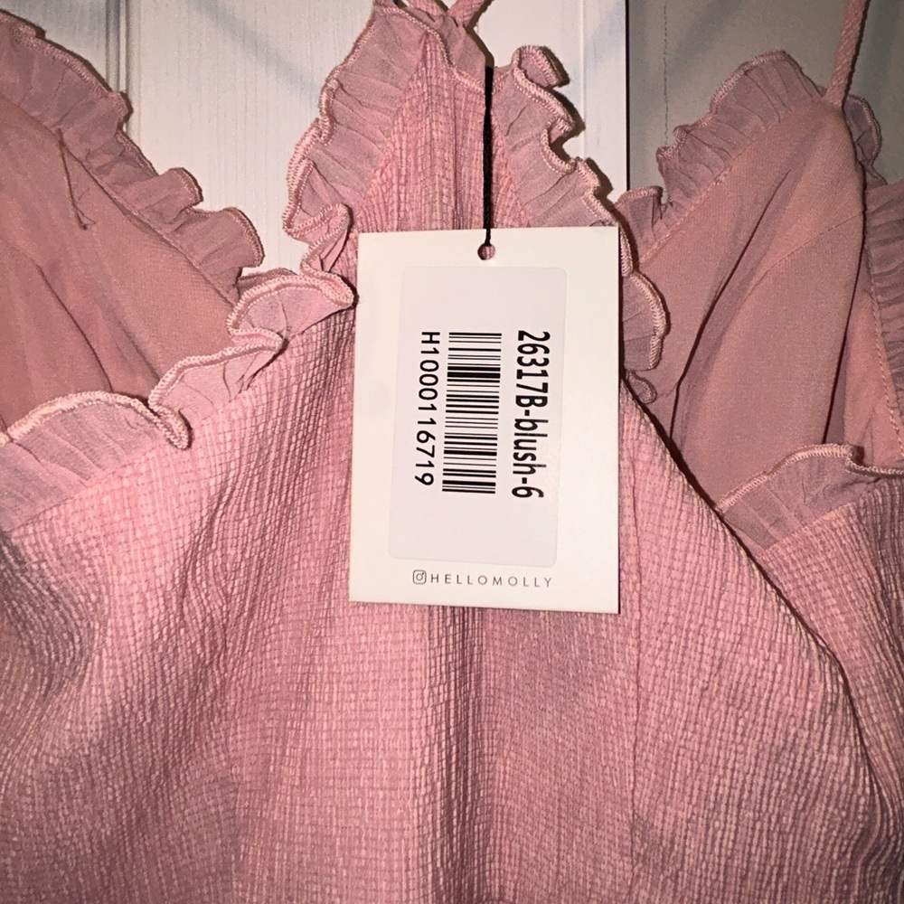 Hello Molly Blush Pink Ruffle Mini Dress - Picture 6 of 6